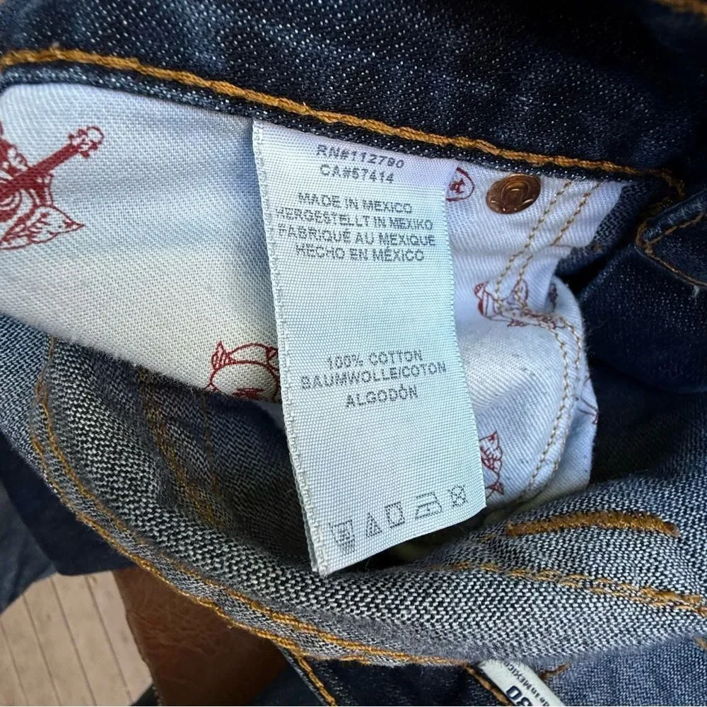 True Religion Straight Flap Red Orange Men’s Jeans 30 x 33